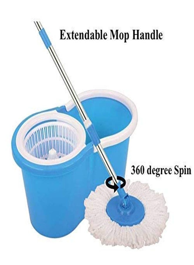 VRCT Spin Bucket Mop with 2 Refills- Super Absorbent Refills for All Type of Floors, 360 Degree Spin Bucket, 180 Degree Bendable Handle, for Perfect Cleaning - Image 2
